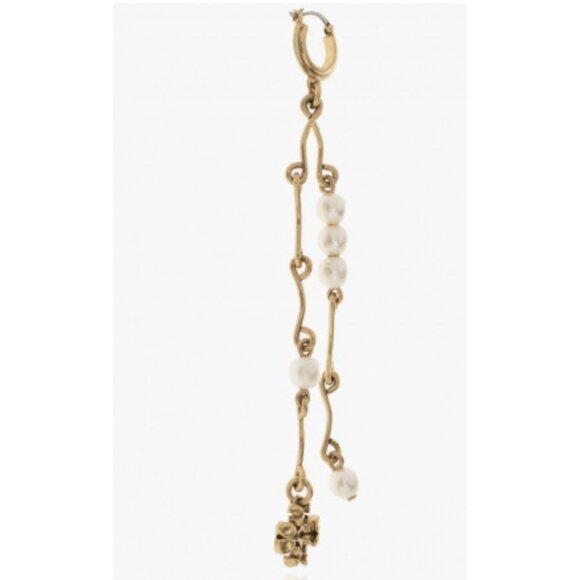 STUNNING!! TORY BURCH BRUTALIST PEARL DROP EARRINGS - Picture 4 of 4